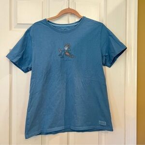 Life Is Good Womens T-Shirt Time Out Crusher Hiker Jake Taking A Break Sz M